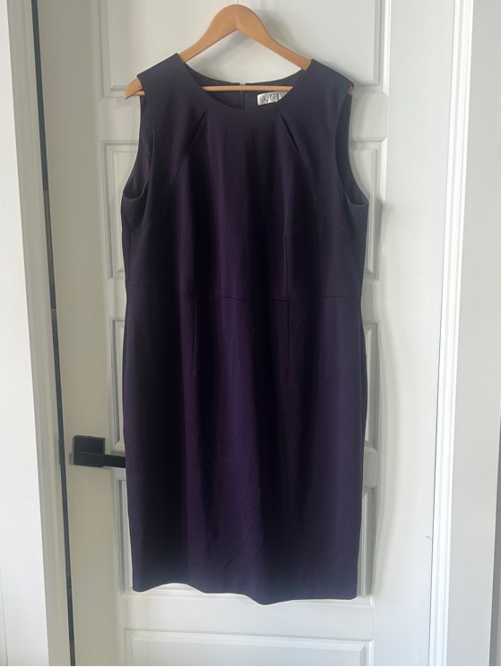Kasper Sleeveless Plum Sheath Dress